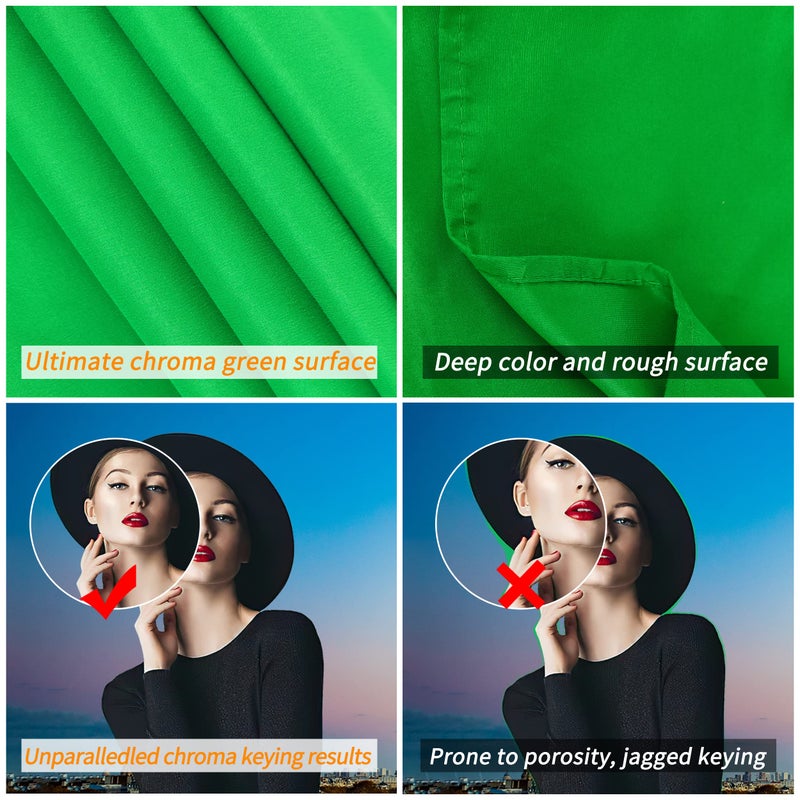 GFCC Green Screen Backdrop - 8FTX10FT Polyester Photo Backdrop for Photoshoot Greenscreen Background for Photography Video Recording Photo Background - Image 2